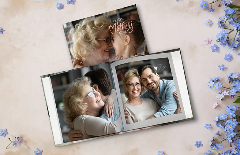 ["Hardcover Personalised Photo Books from Printerpix", "Individually printed Printerpix photo album with hardcover and large photos of an older couple", "Personalised photo album with romantic pictures of a couple and photo cover", "Family photo album with custom-printed cover and family name", "Pet and woman looking at personalised family photo album with unique design", "Two people looking at a Printerpix photo album with wedding photos and the bride", "", "", "", ""]||||||||||