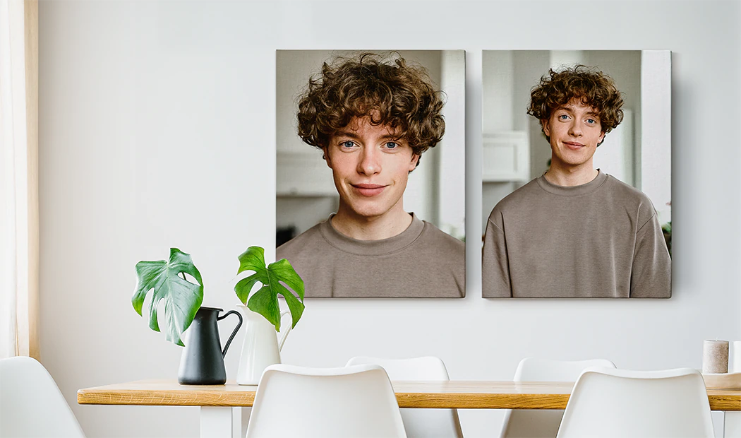 Personalisiertes Foto-Leinwanddruck von Printerpix|Collage-Leinwanddruck von zwei fröhlichen Freundinnen|Leinwanddruckgrößen|Mutter küsst liebevoll ihren kleinen Sohn auf einem Leinwanddruck|Galeriewand mit Leinwanddrucken|Leinwanddruck eines Paares, das seinen Urlaub genießt|||||