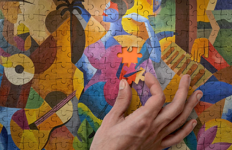 Puzzle mit 500 Teilen und Box